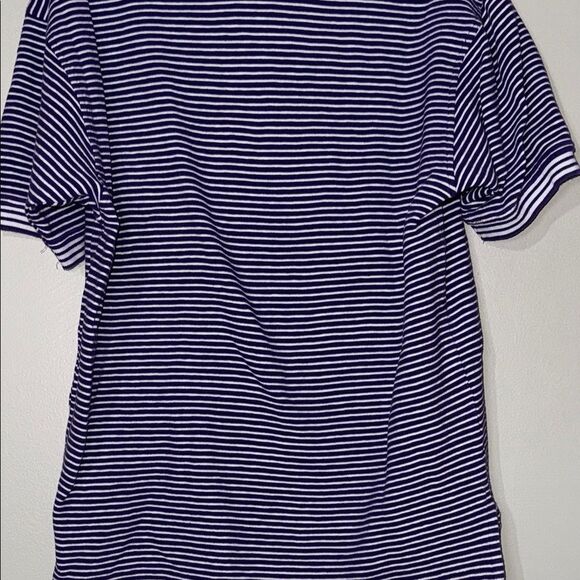 Classic Purple and White Striped Polo Shirt - Picture 8 of 9